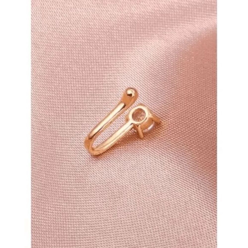 GOLD DIAMOND NOSE RING CUFF - Picture 4 of 6